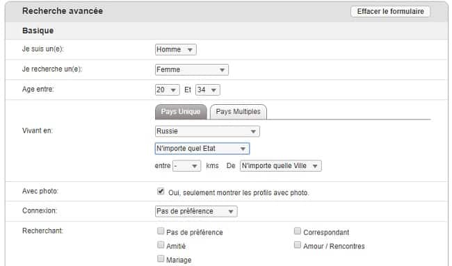 interface rechercher russiancupid